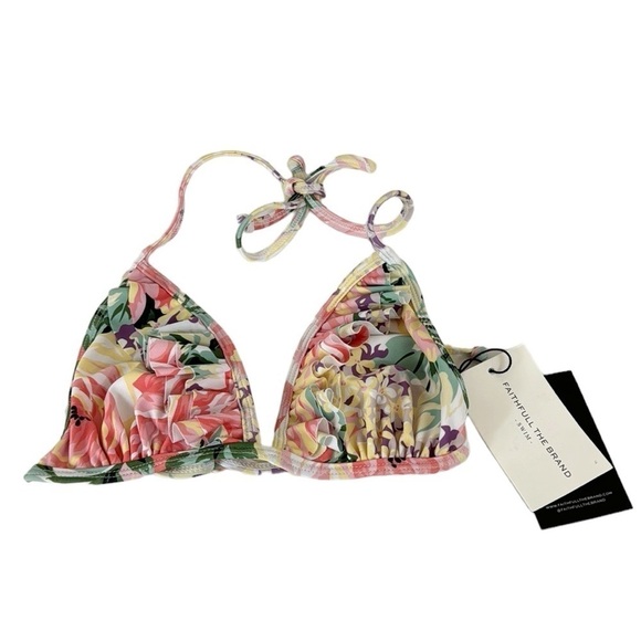 Faithfull the Brand Valensole Top US4/AU8S Venissa Floral Pink Green NWT - Picture 1 of 10